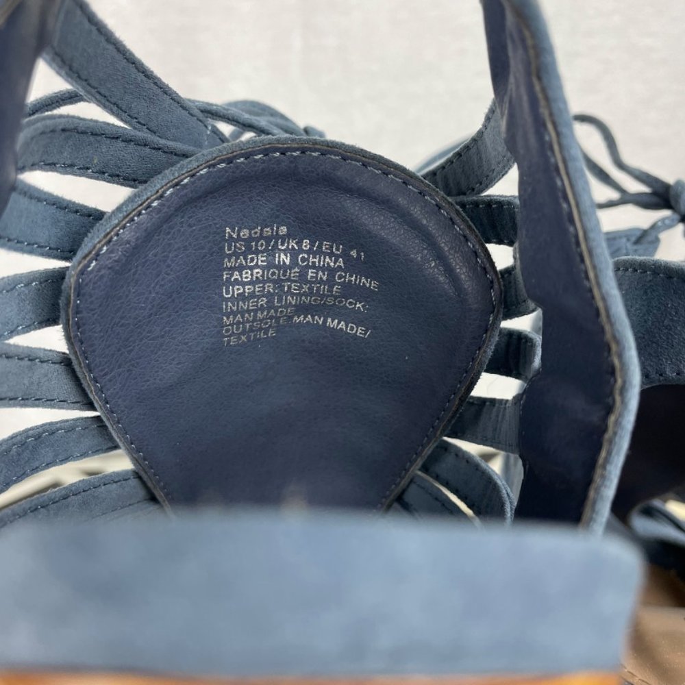 NWT Duty Blue Lace Up Heeled Sandals - Picture 4 of 15